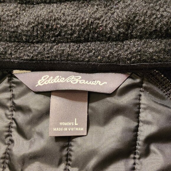 Eddie Bauer Emberlite Active Hybrid Jacket Women's L Puffer Black Thumb Holes - Picture 2 of 10